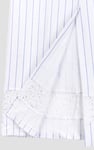 Basic Lace Details Striped Jersey Skirt