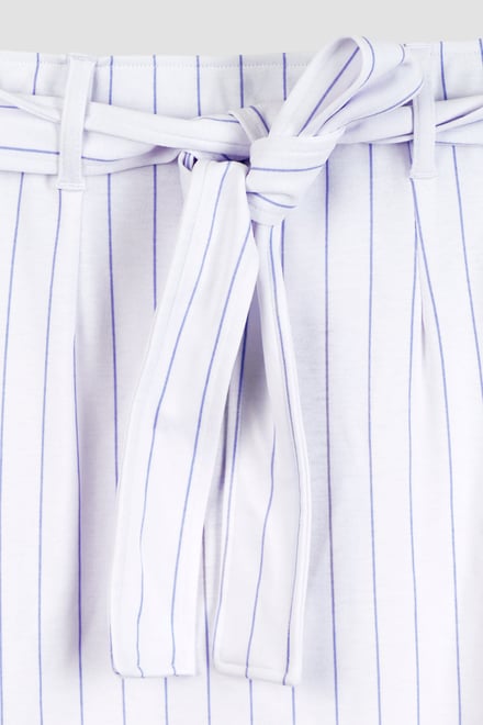 Basic Lace Details Striped Jersey Skirt