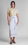 Basic Lace Details Striped Jersey Skirt