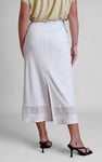 Basic Lace Details Striped Jersey Skirt