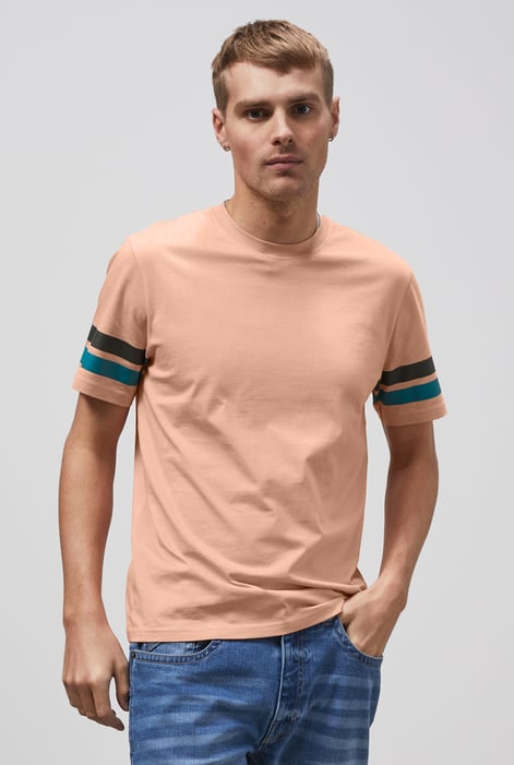Black Printed Sleeve T-Shirt