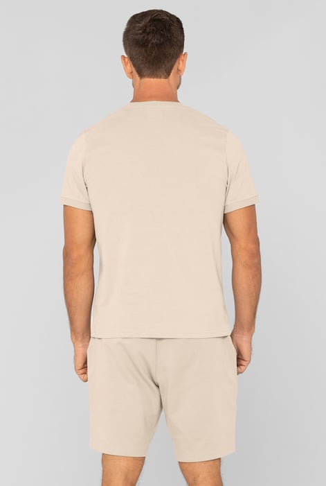 Cream Cotton Terry Short Sleeve Tee and Short Co-order Set