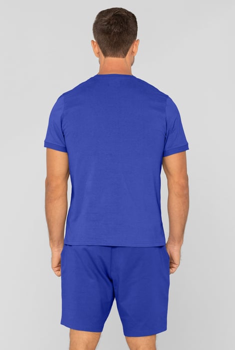 Blue Cotton Terry Short Sleeve Tee and Short Co-order Set