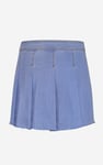 Pleated Design Frayed Raw Hem Mini Skirt