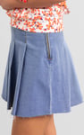 Pleated Design Frayed Raw Hem Mini Skirt