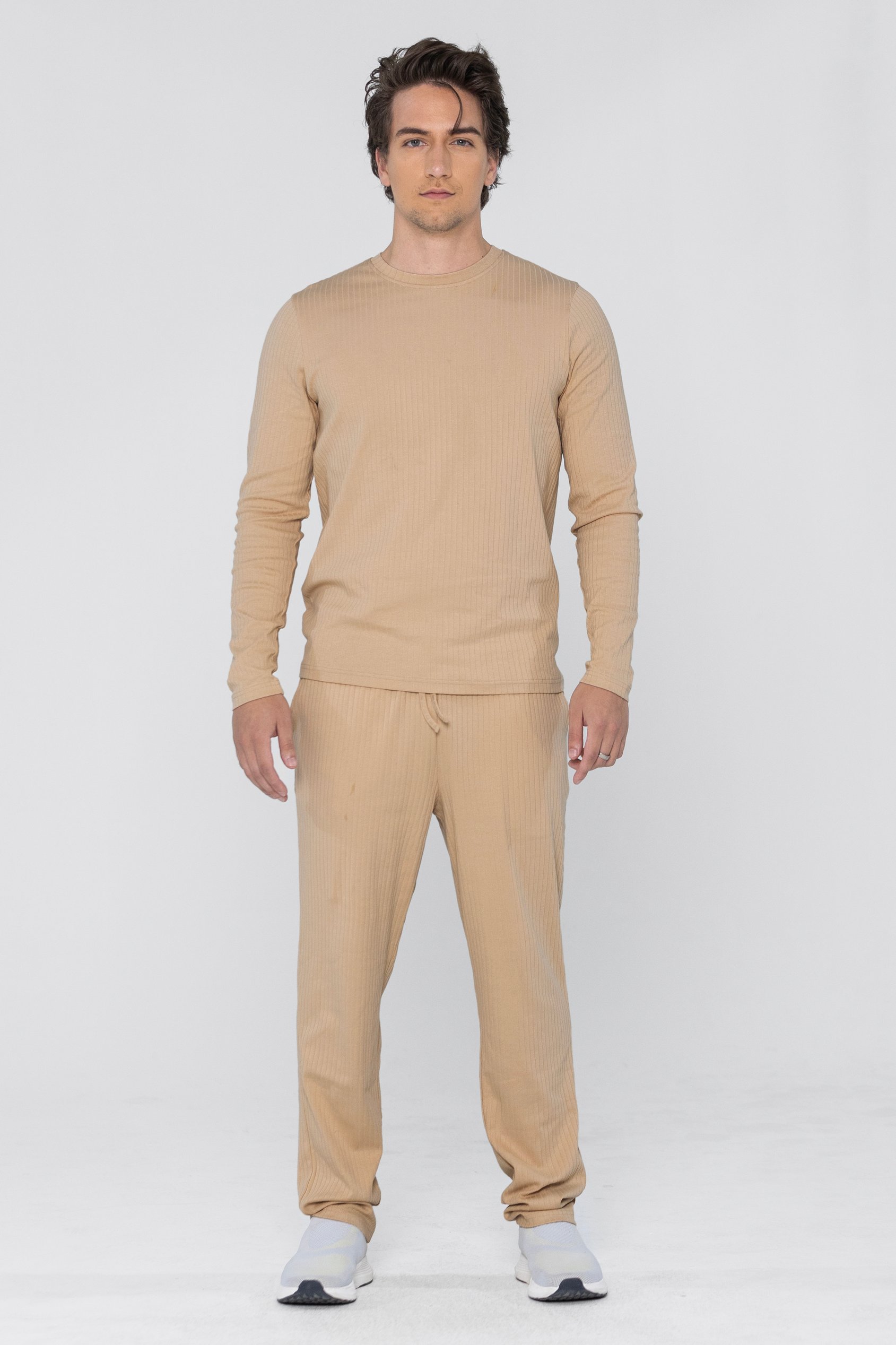 Enorsia Men's Cream Cosy Loungewear Set - Uk M