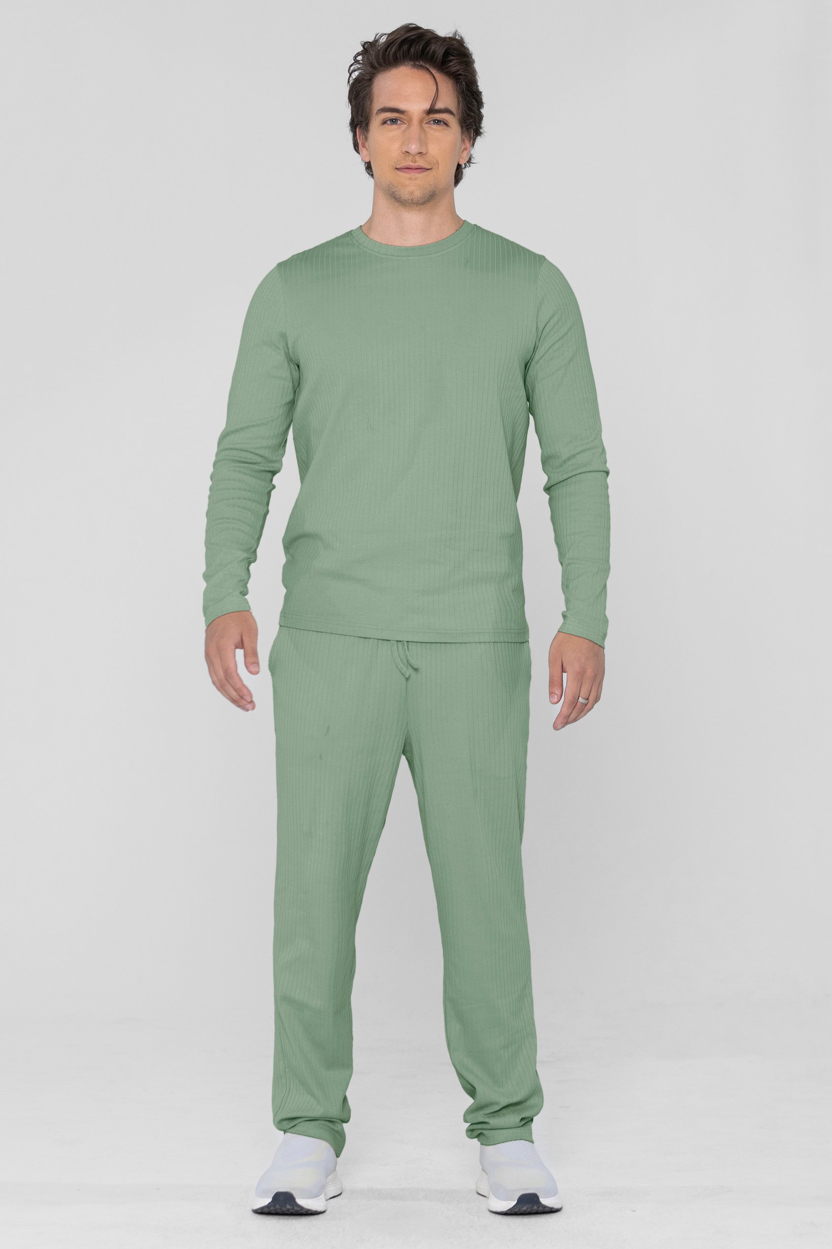 Enorsia Men's Green Cosy Loungewear Set - Uk M