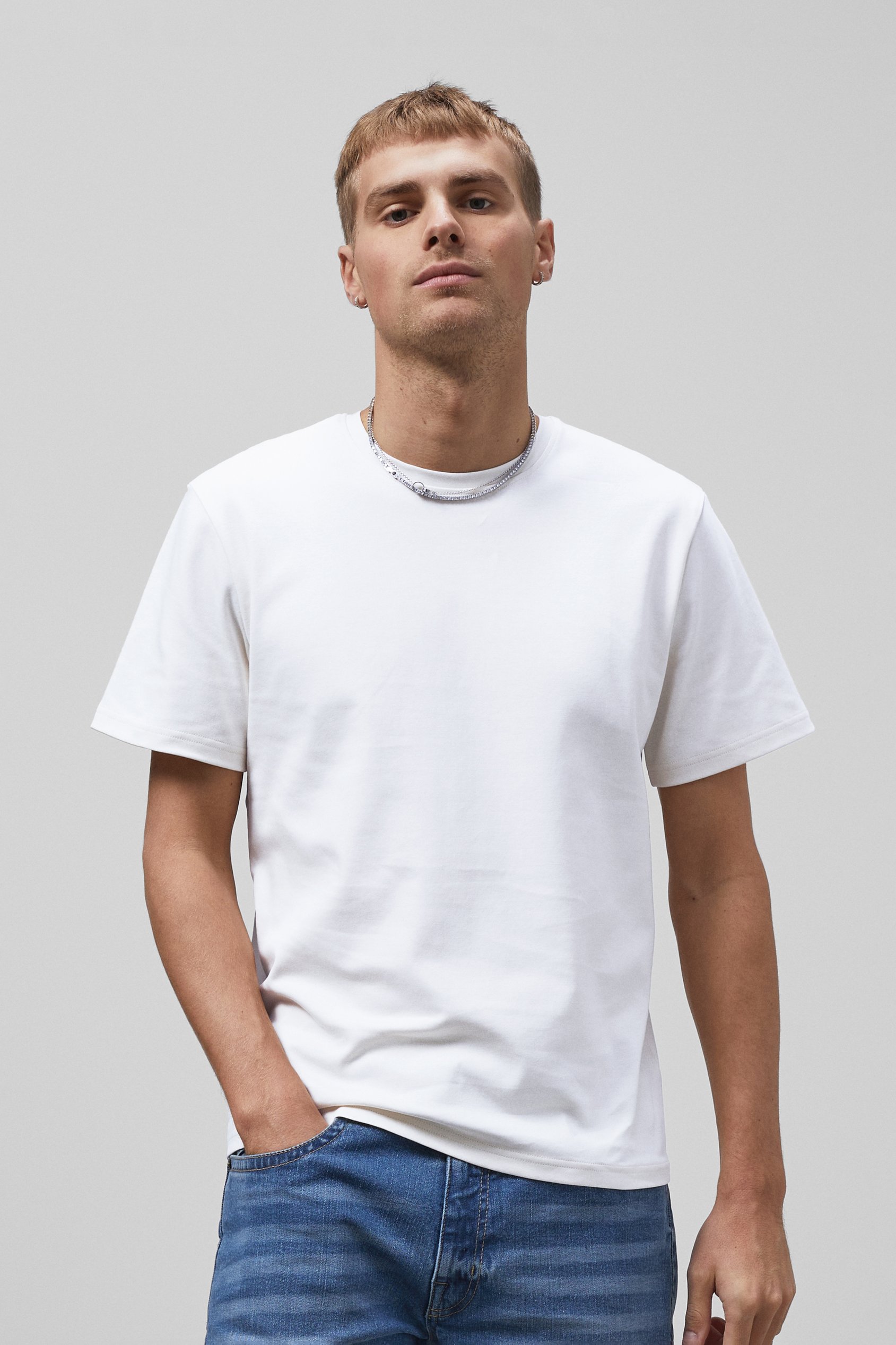 Enorsia Men's White Short Sleeve T-Shirt - Uk M