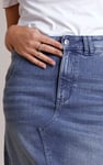 Women's Distressed Hem Denim Skirt