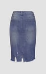 Women's Distressed Hem Denim Skirt