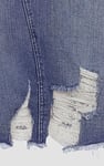 Women's Distressed Hem Denim Skirt