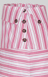 Striped Asymmetric Hem Midi Skirt