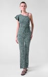 One-Shoulder Jumpsuit with Ruffle Sleeve Detail