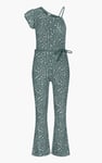 One-Shoulder Jumpsuit with Ruffle Sleeve Detail