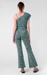 One-Shoulder Jumpsuit with Ruffle Sleeve Detail