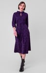Tie Frill Neck Printed Midi Dress