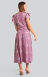 Frill - Sleeve Brush Print Wrap Asymmetric Dress