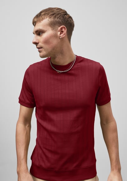 Ribbed Short Sleeve T-Shirt