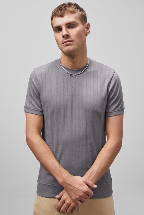 Green Ribbed Short Sleeve T-Shirt