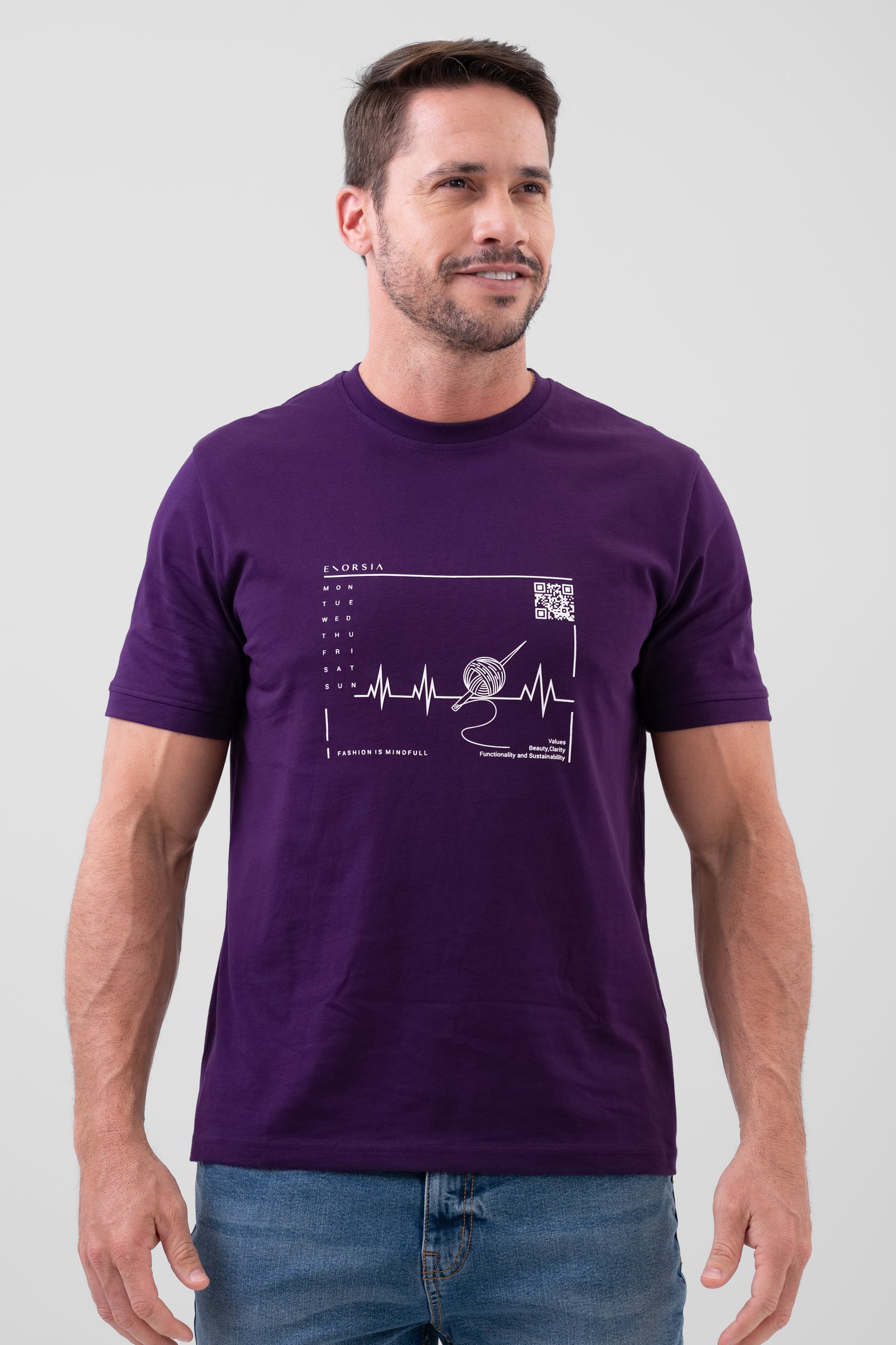 Enorsia Men's Purple Soft Cotton Short Sleeve T-Shirt - Uk Xxl