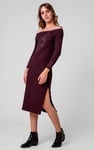 Off Shoulder Embroidery Decor Midi Dress