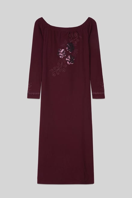 Off Shoulder Embroidery Decor Midi Dress