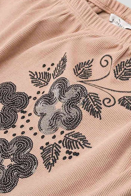 Off Shoulder Embroidery Decor Midi Dress