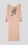 Off Shoulder Embroidery Decor Midi Dress