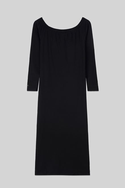 Off Shoulder Embroidery Decor Midi Dress