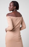Off Shoulder Embroidery Decor Midi Dress