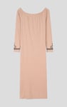Off Shoulder Embroidery Decor Midi Dress