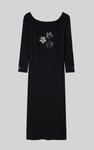 Off Shoulder Embroidery Decor Midi Dress