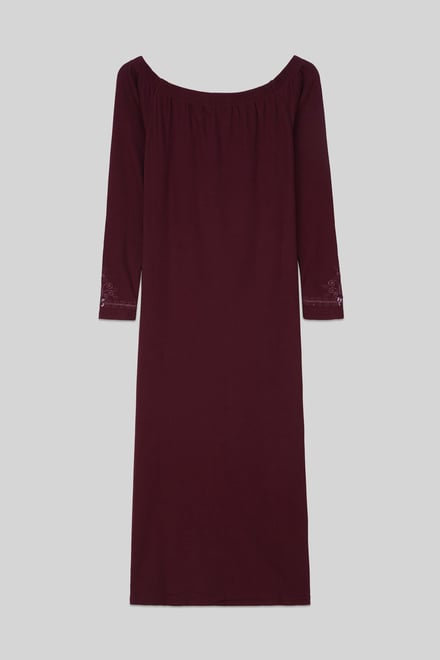Off Shoulder Embroidery Decor Midi Dress