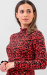 Crepe Ribbed Midi Floral Dress