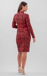Crepe Ribbed Midi Floral Dress