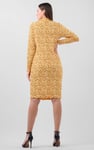 Crepe Ribbed Midi Floral Dress