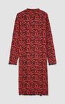 Crepe Ribbed Midi Floral Dress