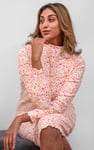 Crepe Ribbed Midi Floral Dress