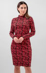 Crepe Ribbed Midi Floral Dress