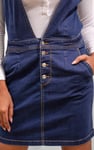 Womens Plunge V-Neck Denim Mini Dress