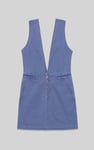 Womens Plunge V-Neck Denim Mini Dress