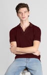 Regular Fit Ribbed V-Neck Polo Shirt