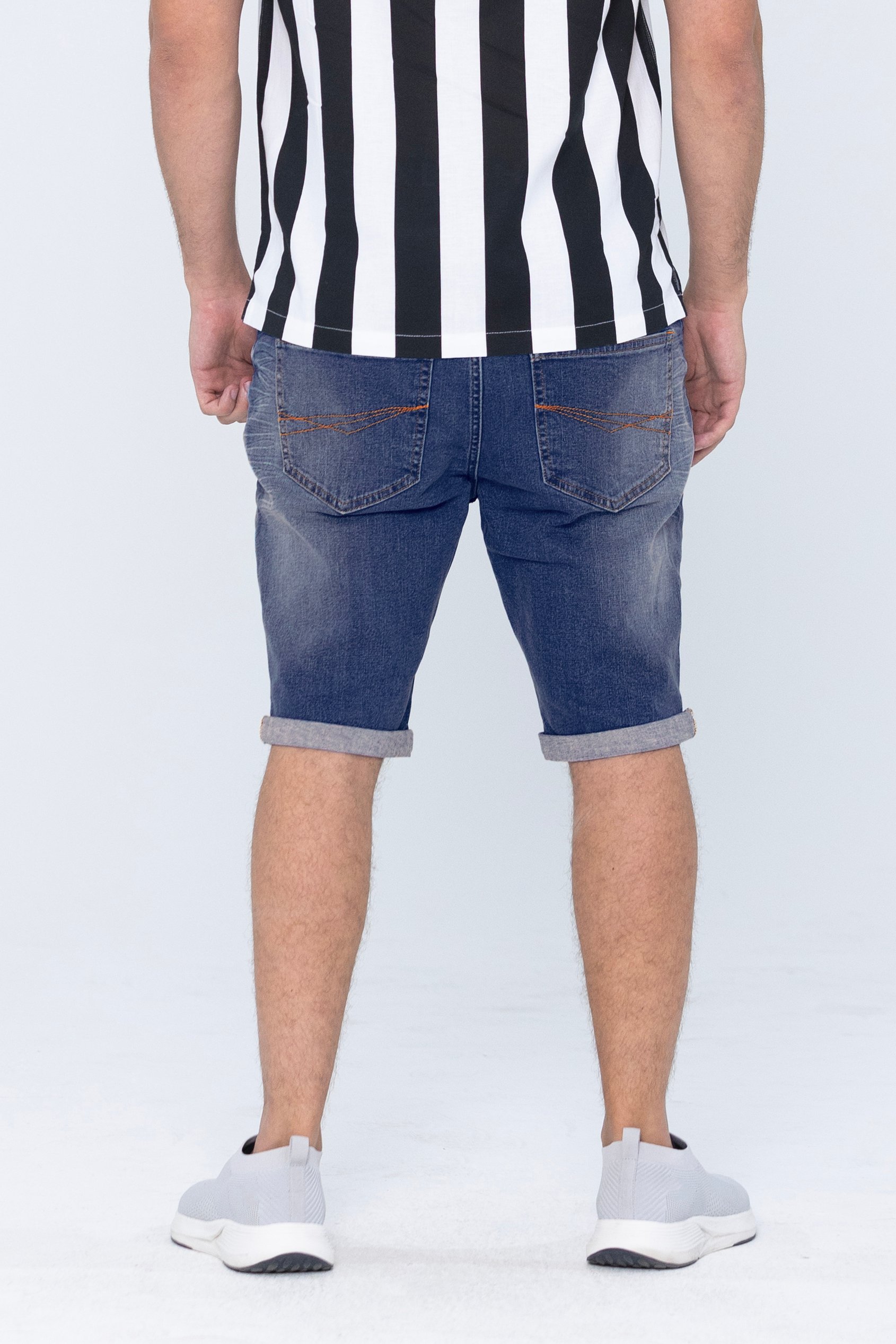 Skinny Fit Turned Denim Shorts