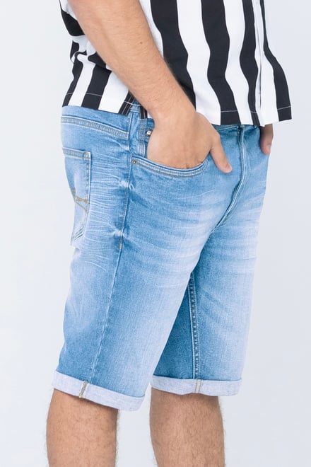 Skinny Fit Turned Denim Shorts