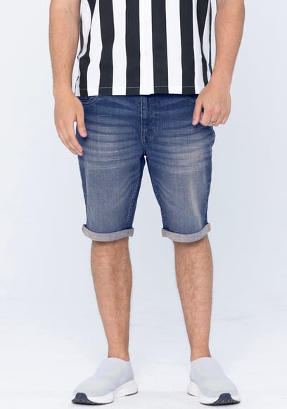 Skinny Fit Turned Denim Shorts