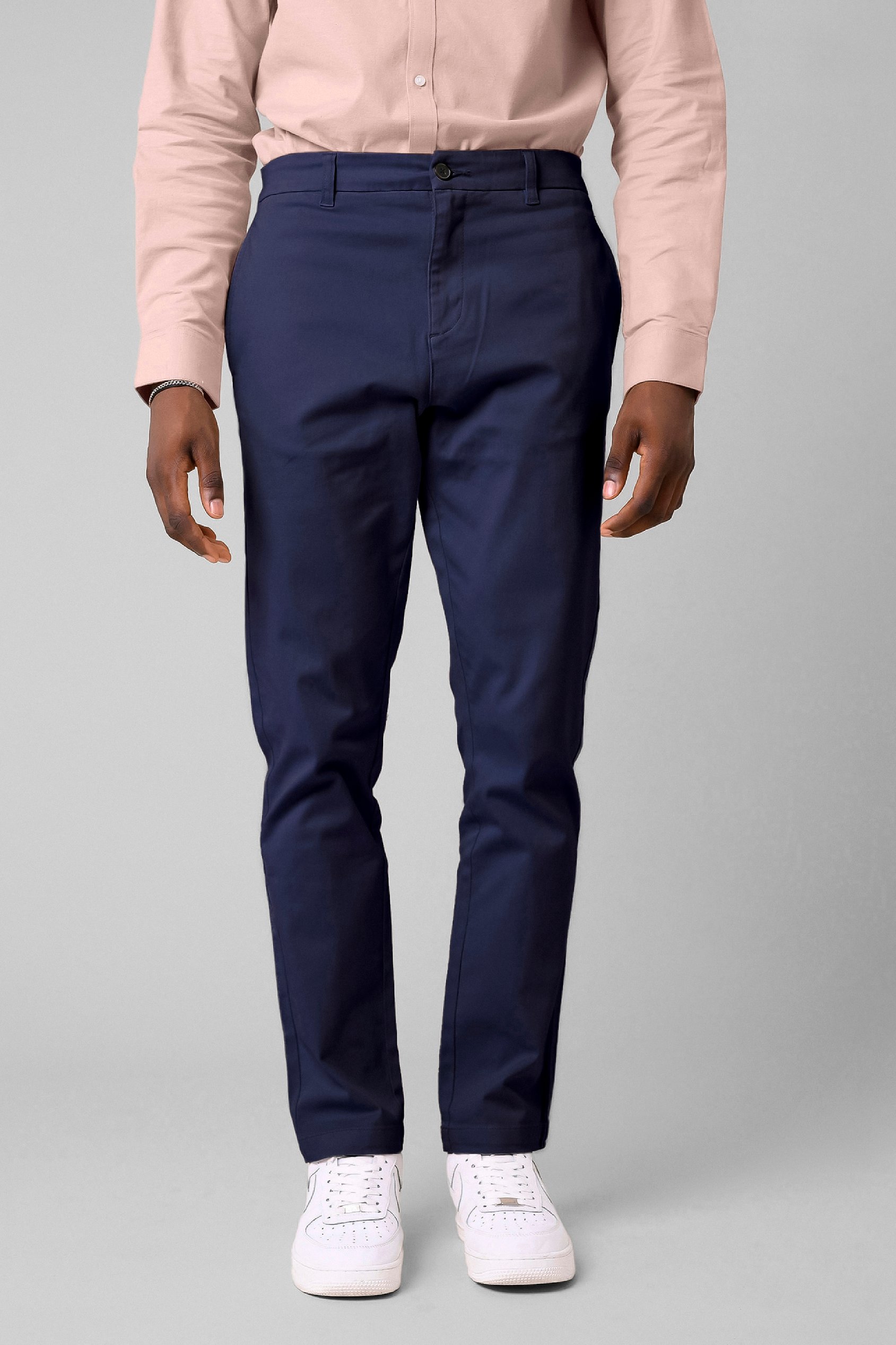 Enorsia Men's Navy Semi Formal Chino Trouser - Uk 38