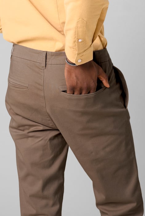 Mens Brown Semi Formal Chino Trouser