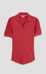 Womens Puff Sleeve V-Neck Polo Shirt