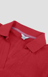 Womens Puff Sleeve V-Neck Polo Shirt