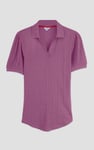 Womens Puff Sleeve V-Neck Polo Shirt